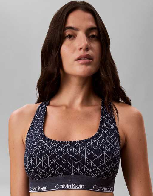 Calvin Klein Limited edition unlined bralette - icon cotton modal in denim emblem pageant blue, 5 of 6