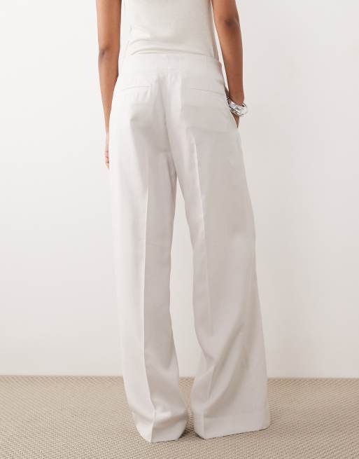 Calvin Klein linen dress pants in off white, 3 of 5