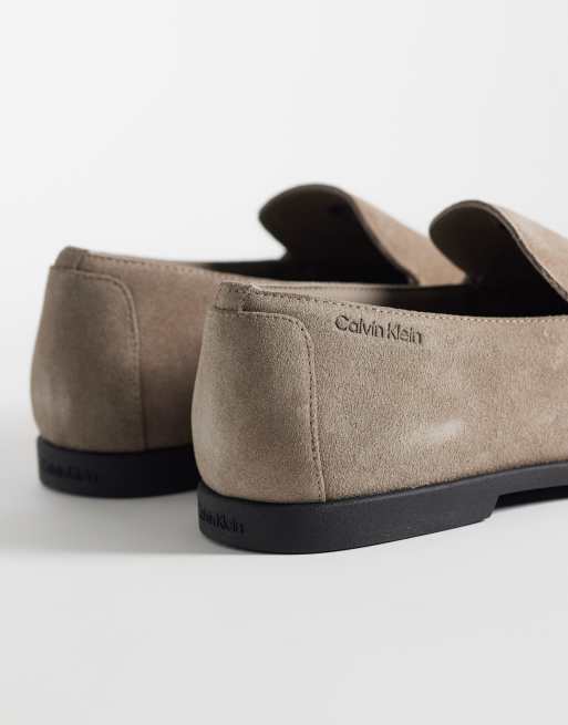 Calvin Klein – Loafer aus Leder in Khaki, 3 von 4