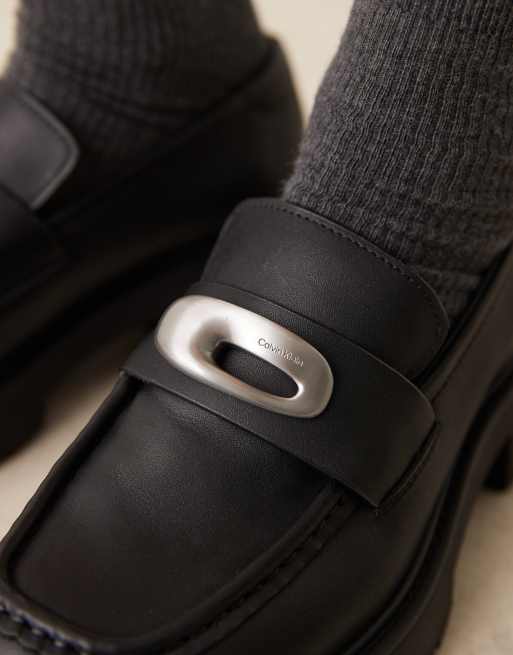 Calvin Klein – Loafer in Schwarz mit Schnalle und dicker Sohle, 4 von 4