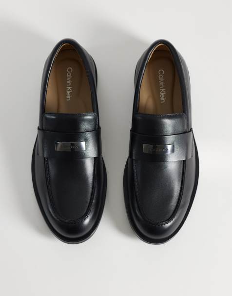 Calvin Klein - Loafers van leer in zwart - view 1