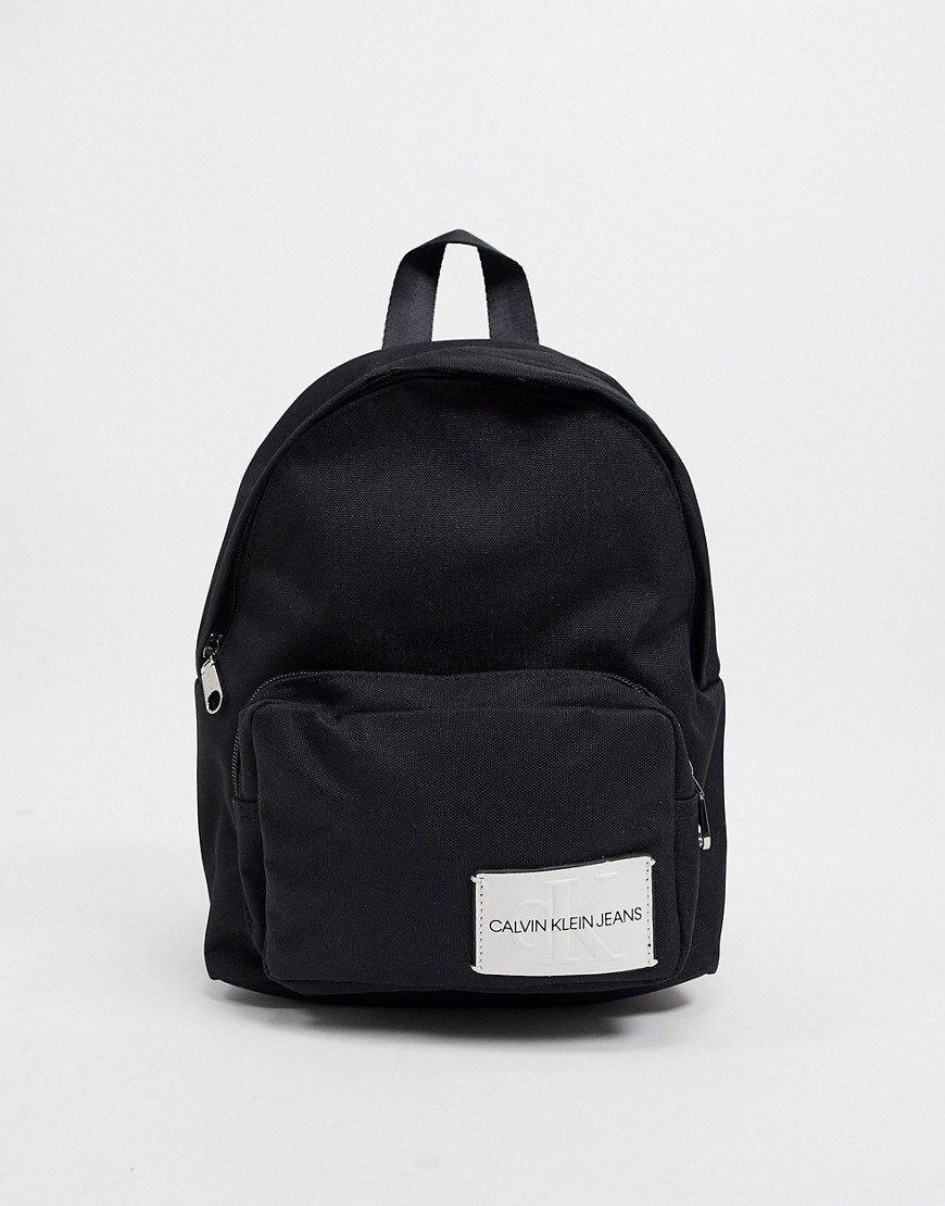 Calvin Klein Logo Backpack In Black