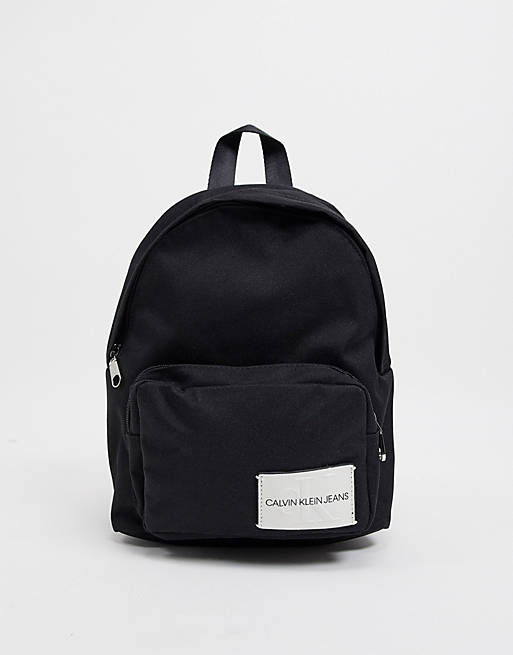 velvet Relaxing fell Calvin Klein logo backpack in black | ASOS
