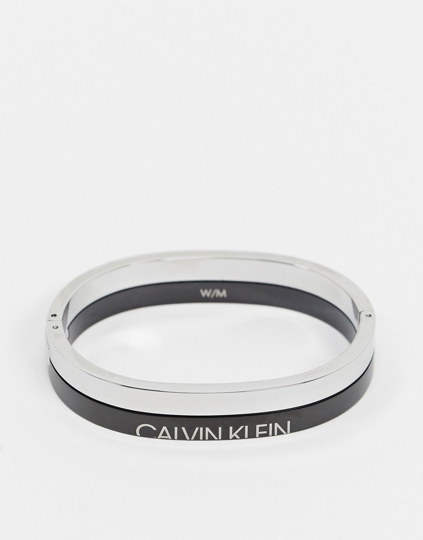 Calvin Klein logo bangle-Black