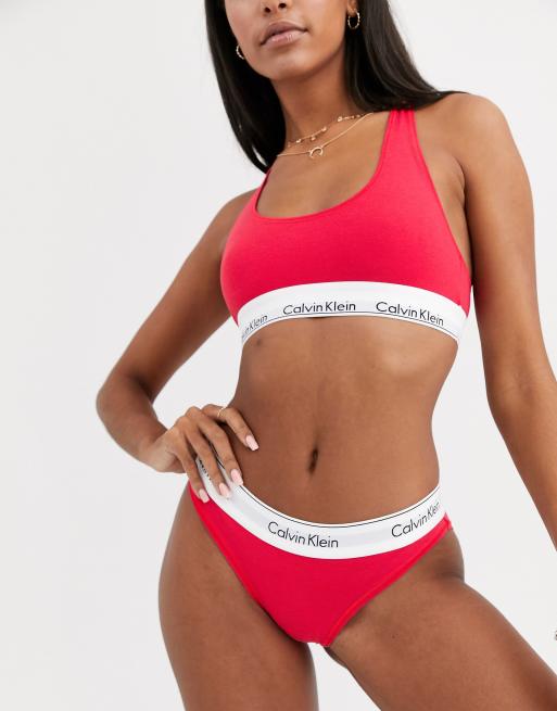 Calvin Klein logo bikini briefs in red