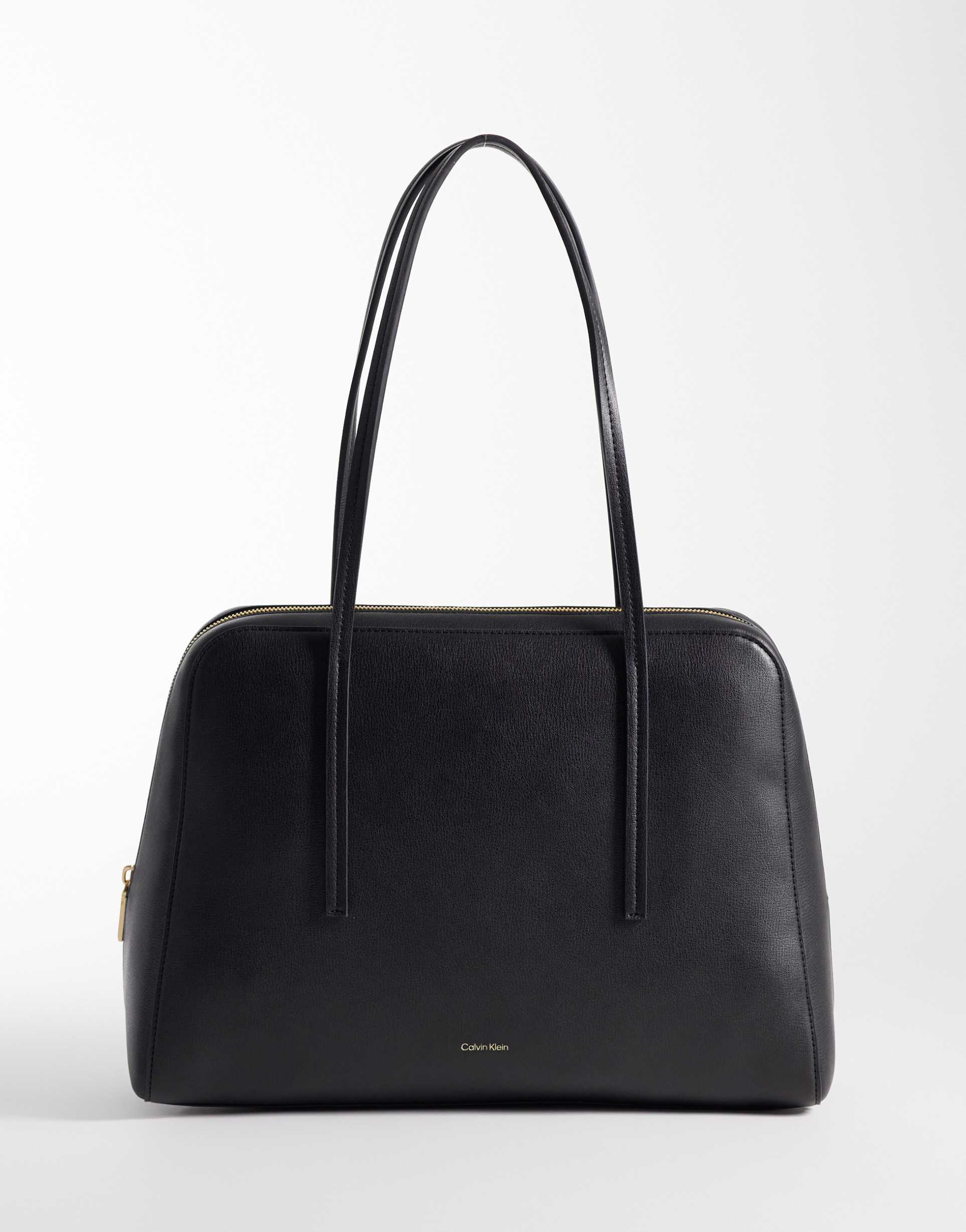 calvin klein logo bowling bag in black