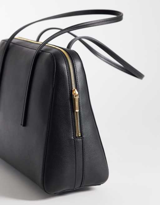 Calvin Klein logo bowling bag in black, 2 of 4