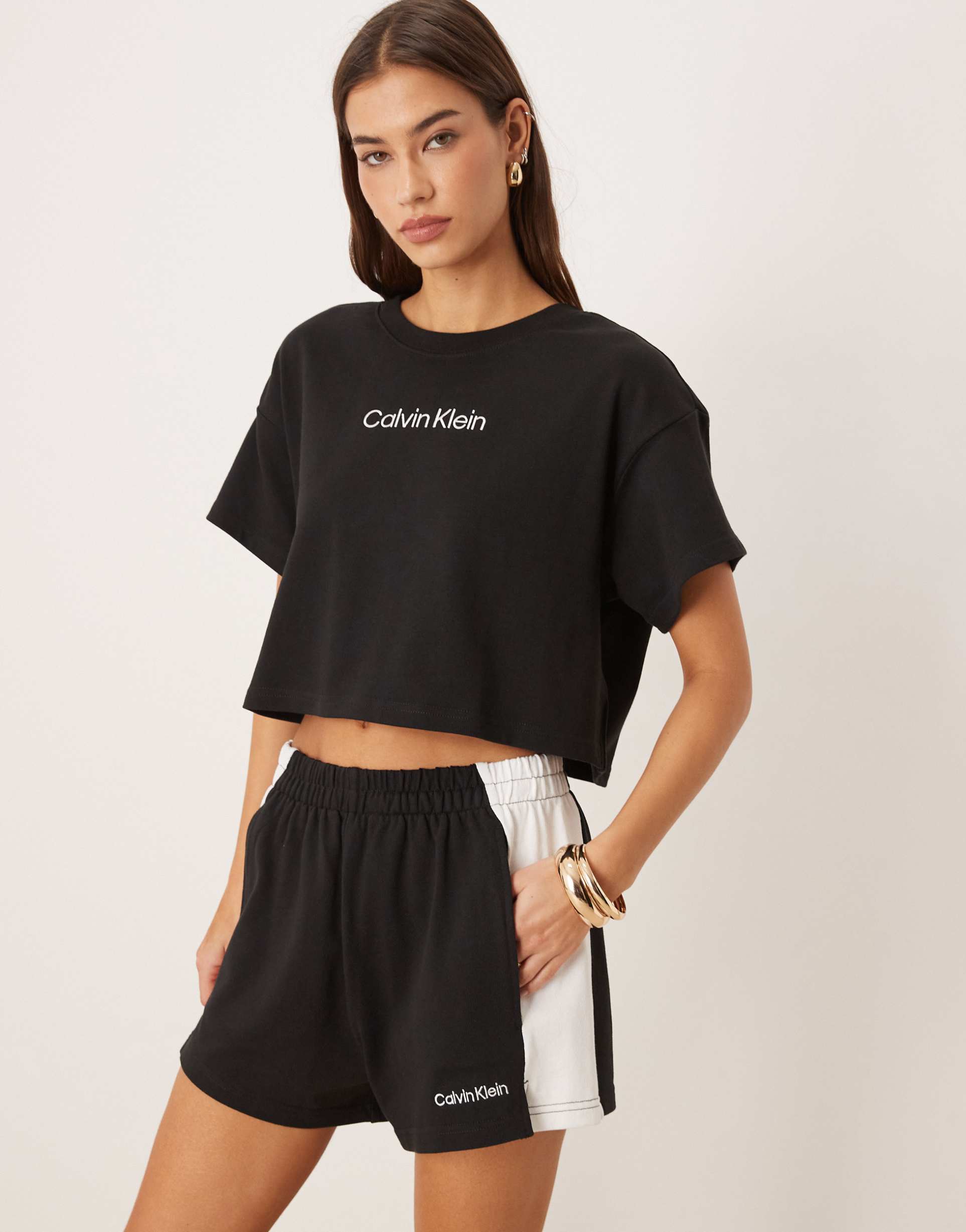 calvin klein logo boyshorts in black