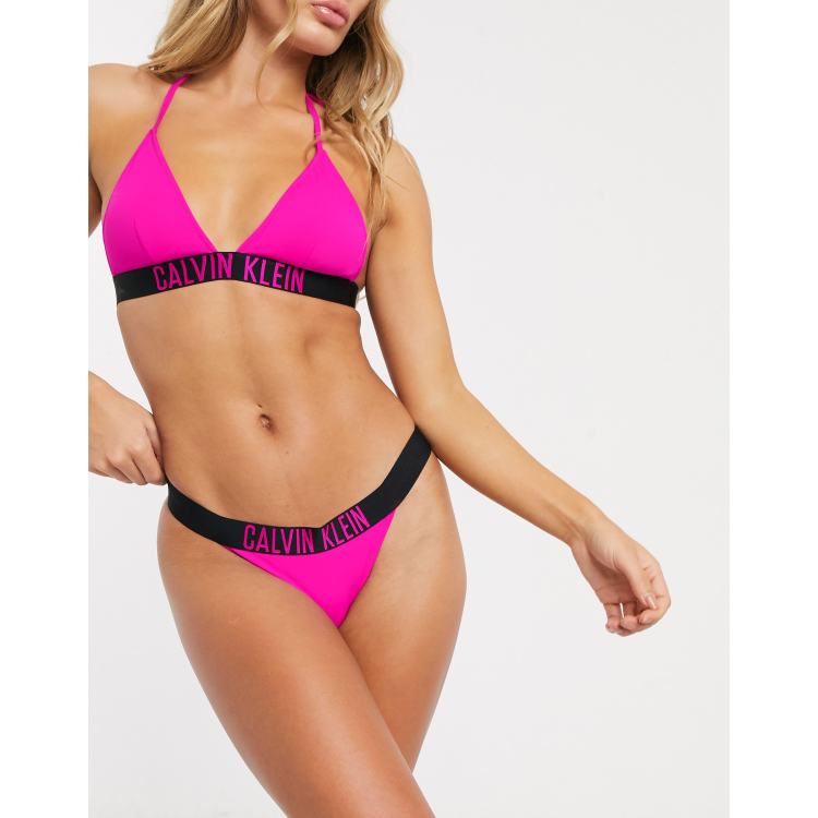 Shop Calvin Klein 2023-24FW Halter Brazilian Co-ord Logo Swimwear