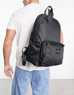 Calvin Klein Logo Campus Backpack In Black