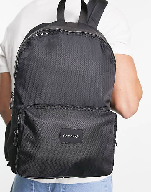 Calvin Klein logo campus backpack in black | ASOS