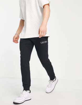 Calvin Klein Calvin Klein logo coordinates cuffed joggers in black