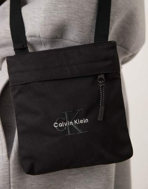 Calvin Klein logo cross body bag in black - view 2