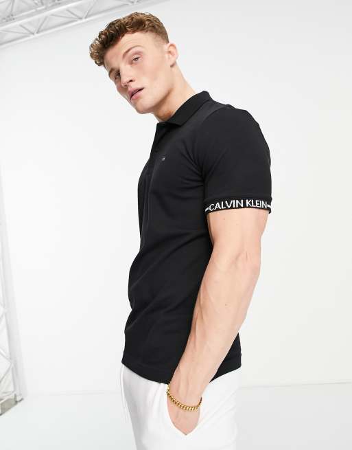 Calvin klein hot sale polo black