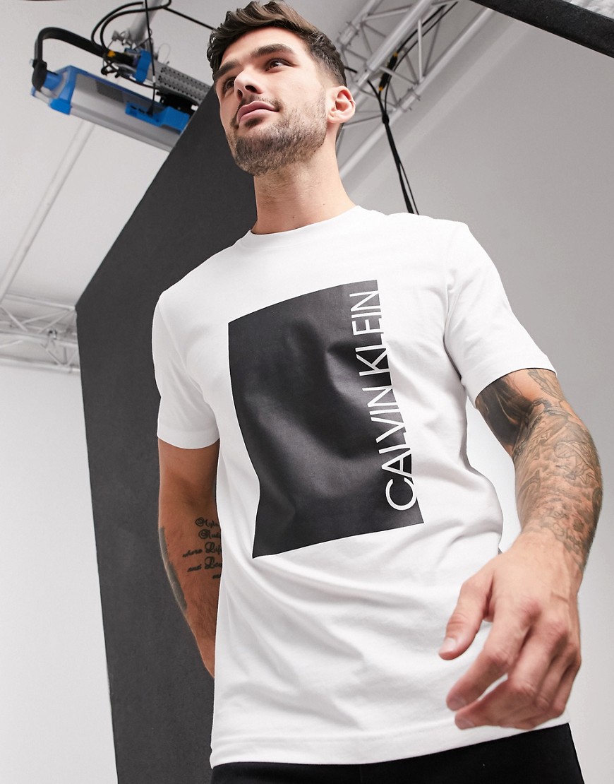 Calvin Klein logo cut out print t-shirt-White
