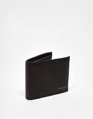 Calvin Klein logo duo stitch wallet in brown