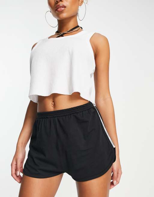 Calvin klein shorts and crop top hot sale set