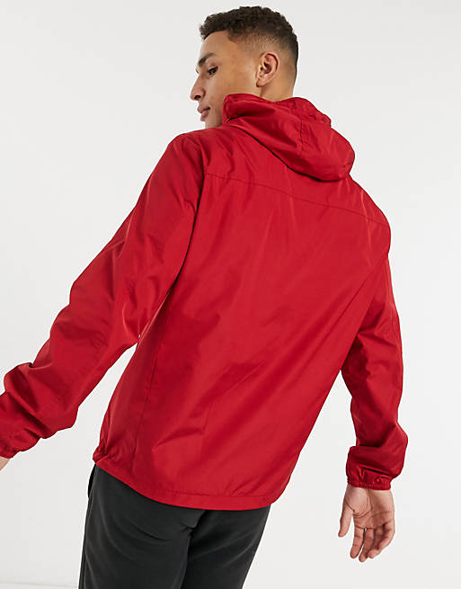 Calvin Klein logo hooded lightweight jacket in red | ASOS