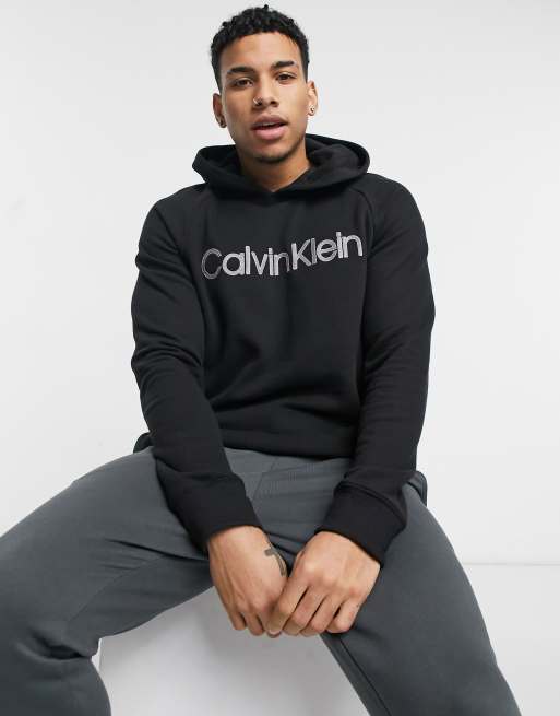 Calvin Klein logo hoodie in black