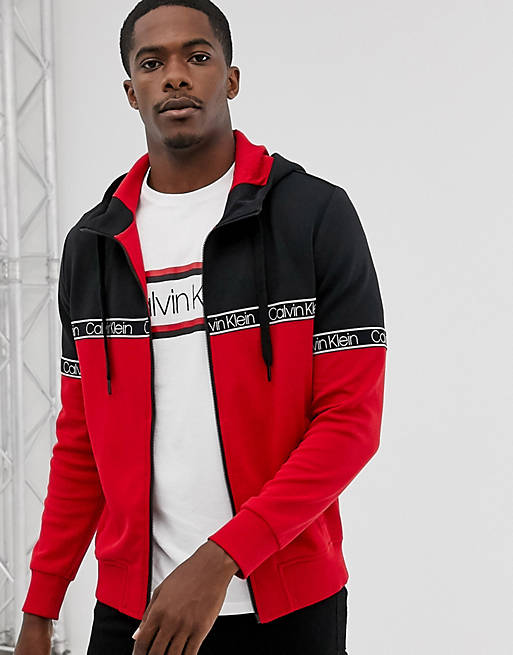 Calvin Klein logo hoodie in red | ASOS