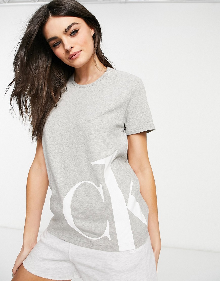 Calvin Klein logo lounge t shirt in grey heather