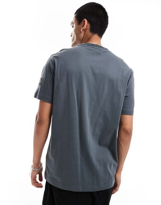 Calvin Klein logo neckline t-shirt in grey - ASOS exclusive, 4 of 4
