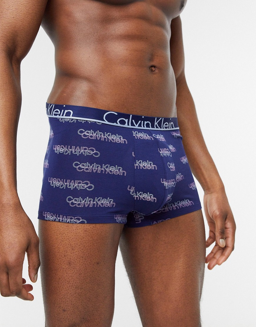 Calvin Klein logo print trunks-Blue