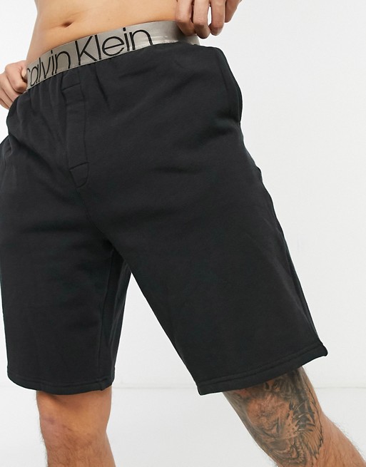 Calvin Klein logo sleep shorts in black