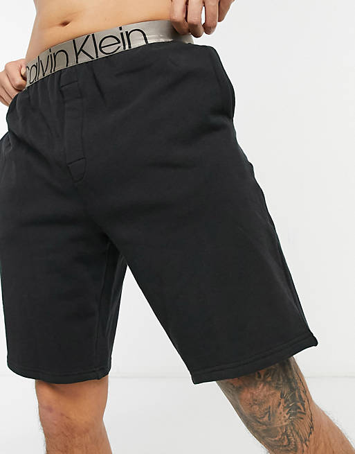 Calvin Klein logo sleep shorts in black | ASOS