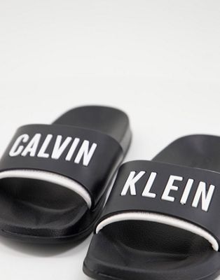Calvin Klein logo slider in black