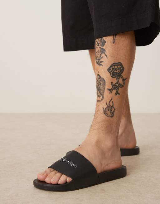 Calvin Klein logo sliders in black, 4 of 4