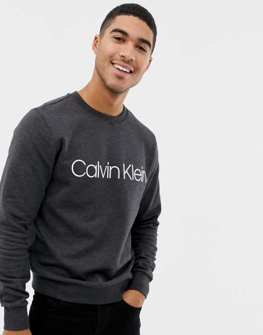 Calvin Klein logo sweatshirt charcoal gray