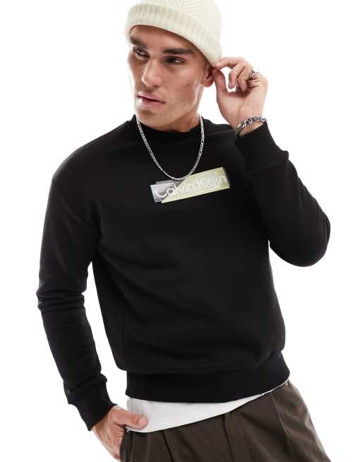 Calvin Klein logo sweatshirt in black ASOS