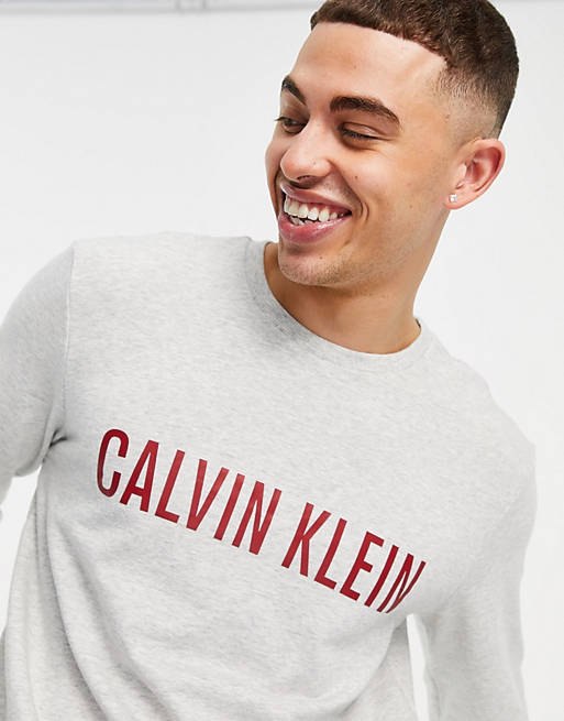Calvin Klein logo sweatshirt in heather grey