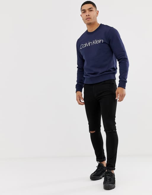 Navy calvin deals klein sweatshirt