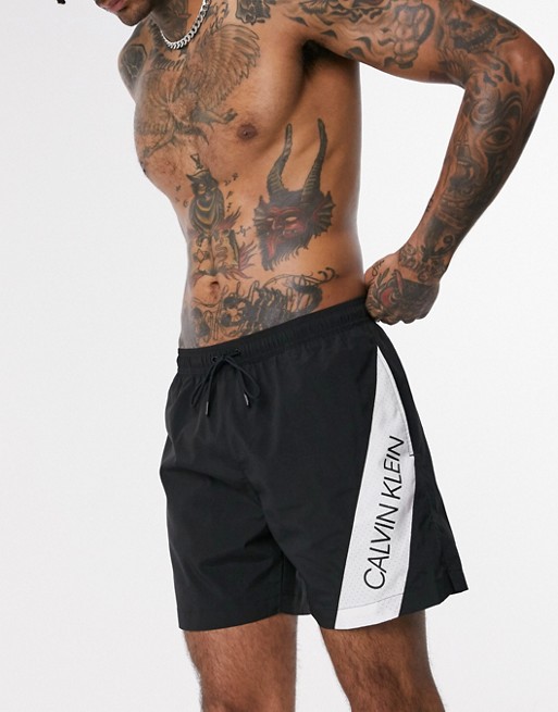 Calvin Klein logo swim shorts in black