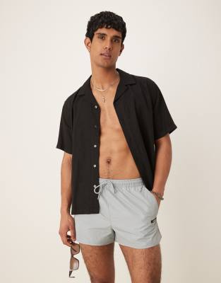 Calvin Klein Logo Swim Shorts In Gray