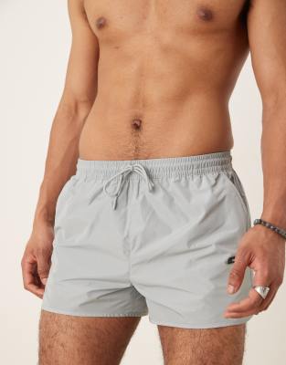 Calvin Klein Logo Swim Shorts In Gray