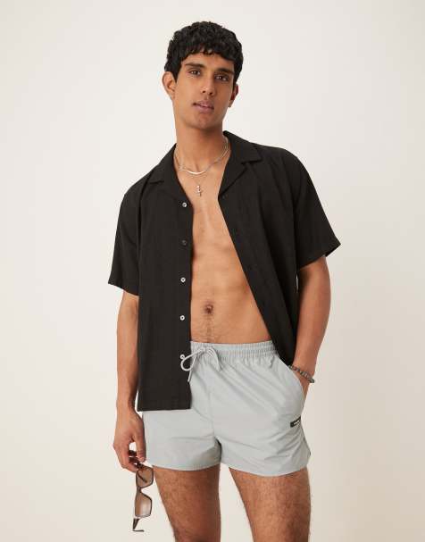 Calvin Klein logo swim shorts in grey - view 1