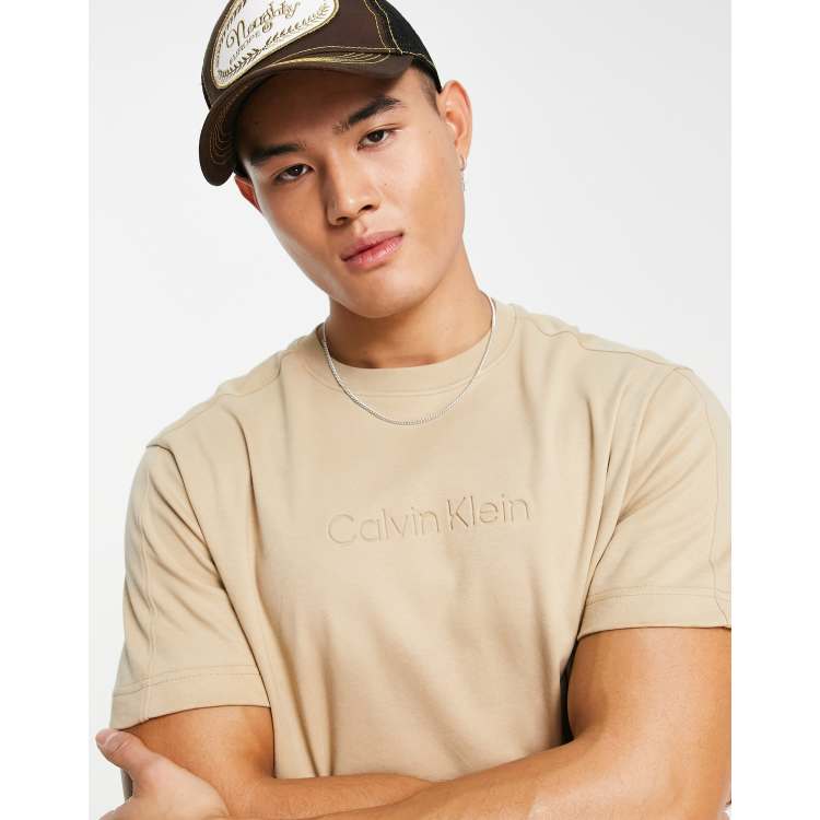 Beige calvin klein t hot sale shirt