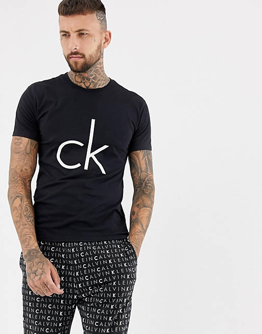 kontanter pistol orm Calvin Klein logo t-shirt in slim fit | ASOS
