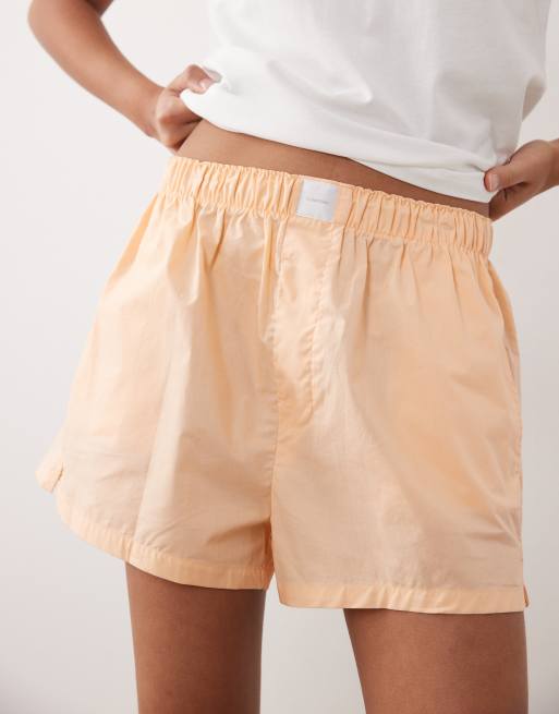 Calvin Klein logo t-shirt pyjama set in peach, 4 of 4