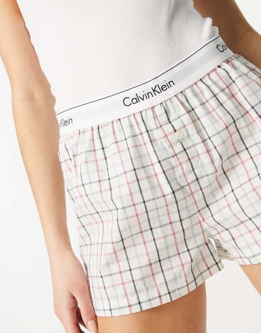 Calvin klein discount plaid shorts