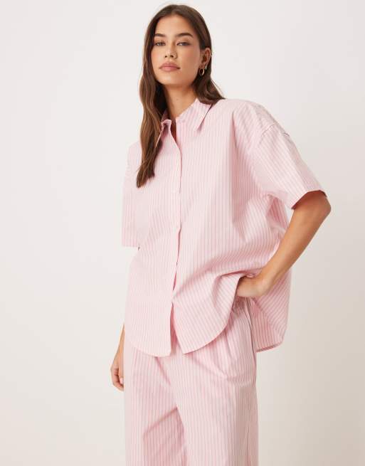 Calvin Klein long sleeve pajama set in pink stripes, 4 of 4
