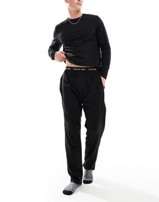 Calvin Klein long sleeve pyjama set in black