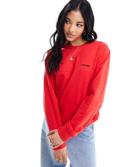 Calvin klein hot sale sweatshirt red