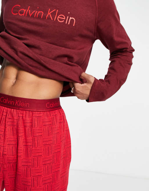 Red calvin store klein long sleeve