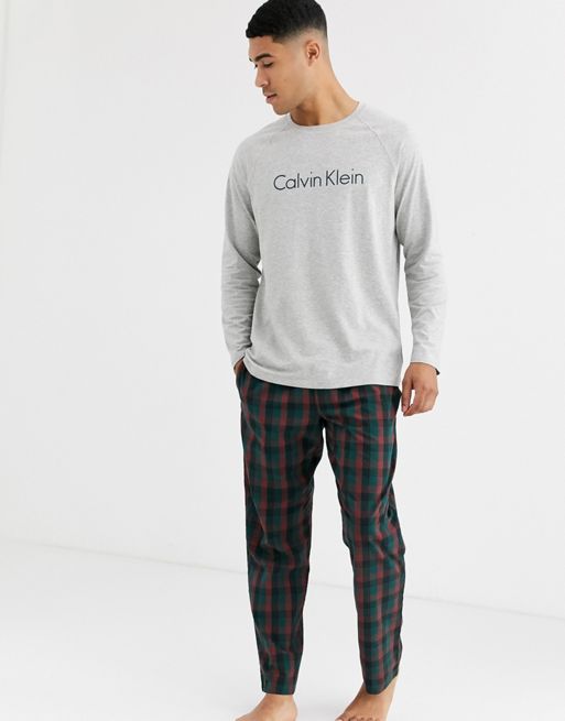 Calvin klein Long Sleeve Set Pants Pyjama White