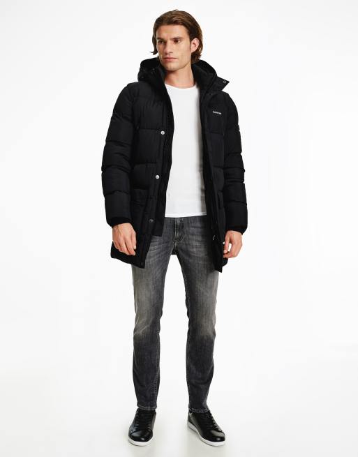 Calvin klein longline puffer hot sale coat