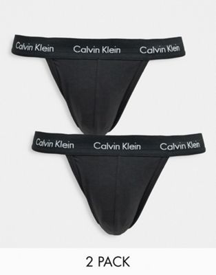 Lots Calvin Klein - Lot de 2 strings avec ceinture à logo - Noir